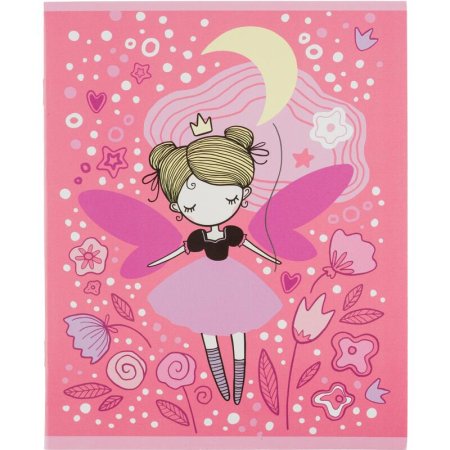 Тетрадь общая Фея А5 48 листов в клетку на скрепке обложка с рисунком  ВД-лак