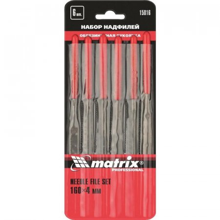 Набор надфилей Matrix 160 мм с обрезиненными рукоятками 6 предметов  (15816)