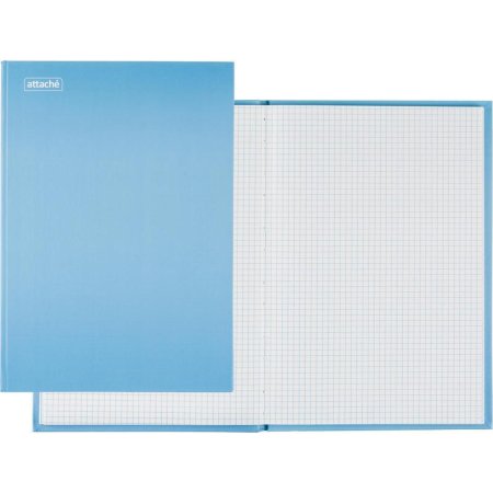 Книга учета 96 листов А4 в клетку на сшивке блок офсет Attache Bright  Сolours (обложка - картон, цвет голубой)