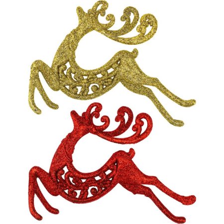 Набор елочных игрушек Miland Новогодние олени (высота 9 см, 2 штуки в   упаковке)