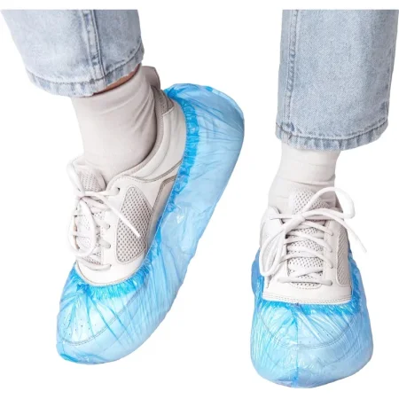 Бахилы одноразовые Elegreen Лайт-H полиэтиленовые облегченные 6 мкм  голубые (1.8 г, 50 пар в упаковке)