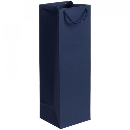 Пакет подарочный под бутылку Vindemia (38x12x11.2 см, синий)