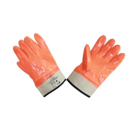 Перчатки рабочие утепленные от порезов и проколов с ПВХ покрытием  красные (размер 11)