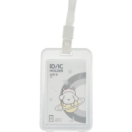 Бейдж Deli 64804 вертикальный 112x70 мм со шнурком в ассортименте  (размер вкладыша: 86x54)