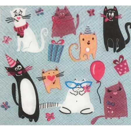 Салфетки бумажные Патибум Кошки 33х33 см (12 штук в упаковке)