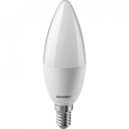 Лампа светодиодная ОНЛАЙТ 10 Вт Е 14 свеча 4000 К холодный белый свет