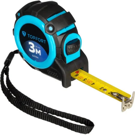 Рулетка строительная TOPFORT Extra 3 м х 16 мм с магнитным зацепом и  автостопом в прорезиненном корпусе (1990398)