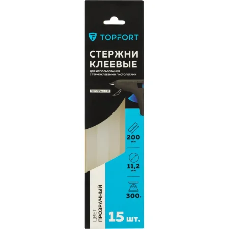 Стержень клеевой универсальный TOPFORT 11x200 мм 15 штук в упаковке