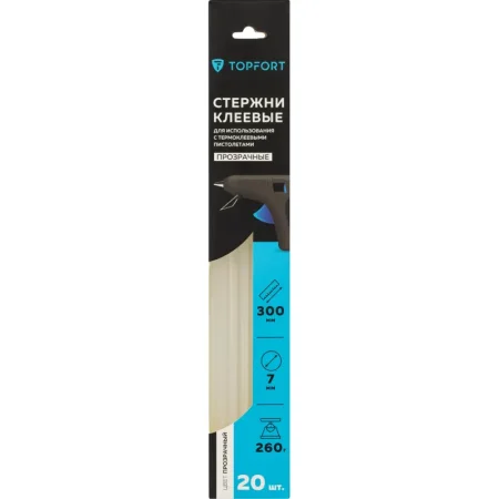 Стержень клеевой универсальный TOPFORT 7x300 мм 20 штук в упаковке