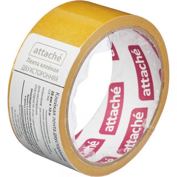 Клейкая лента двусторонняя монтажная белая Attache 38 мм х 10 м