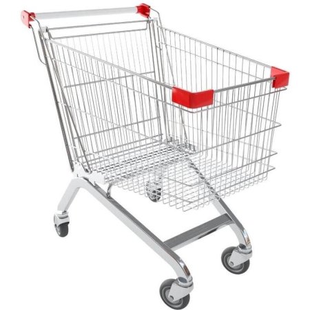 Тележка покупательская А240 БССРЗП (красный пластик, сталь)