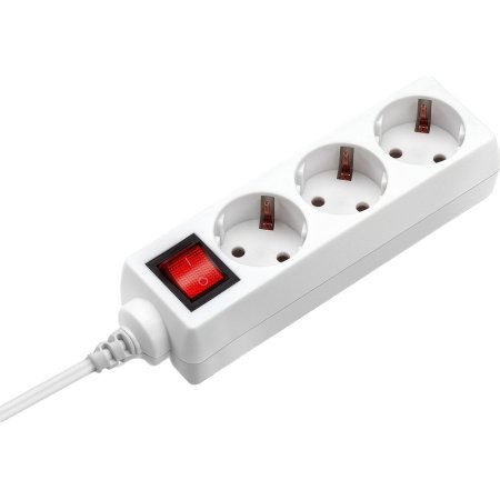 Удлинитель Buro BU-PS3.3/W 3 розетки 3 м с заземлением и выключателем  (475293)