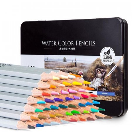 Карандаши цветные акварельные Deli липа шестигранные 48 цветов