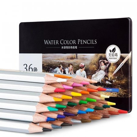 Карандаши цветные акварельные Deli липа шестигранные 36 цветов