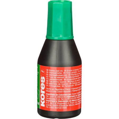Краска штемпельная Kores зеленая на водно-масляной основе 28 г