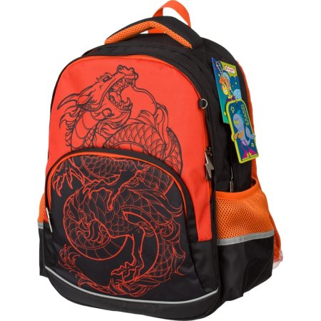 Рюкзак ортопедический Комус Класс Стикеры черный с двумя отделениями