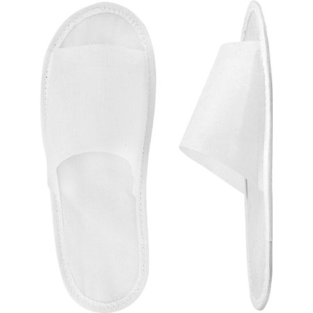 Тапочки одноразовые спанбонд открытый мыс подошва 3 мм белые (100 пар в  упаковке)
