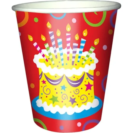 Набор стаканов одноразовых Патибум Торт яркий 250 мл (6 штук в упаковке)