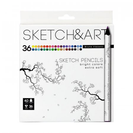 Карандаши цветные SKETCH&ART 36 цветов трехгранные