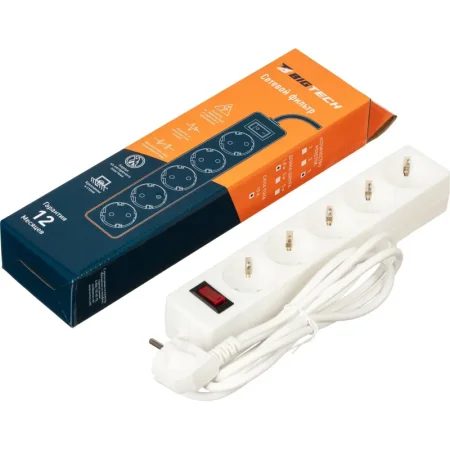 Сетевой фильтр BigTech на 5 розеток 1.8 метра (STD-510-1,8-W)