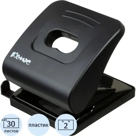 Дырокол Комус Prima 6345 до 30 листов черный с линейкой