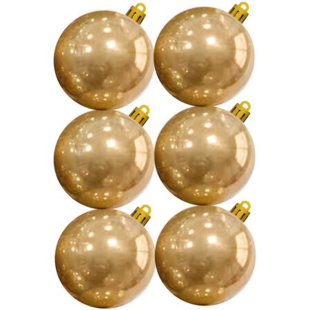 Набор шаров Время Чудес полистирол золотистые (диаметр 6 см, 6 штук в  упаковке)