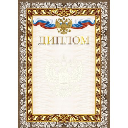 Диплом А4 250 г/кв.м с тиснением фольгой (10 штук в упаковке, КЖ-1624)