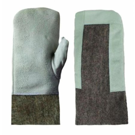 Вачеги рабочие П-образные суконные со спилковым наладонником  серые/коричневые (плотность 760 г/кв.м.)