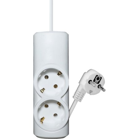 Удлинитель Progix PG220 2 розетки 2 м с заземлением белый