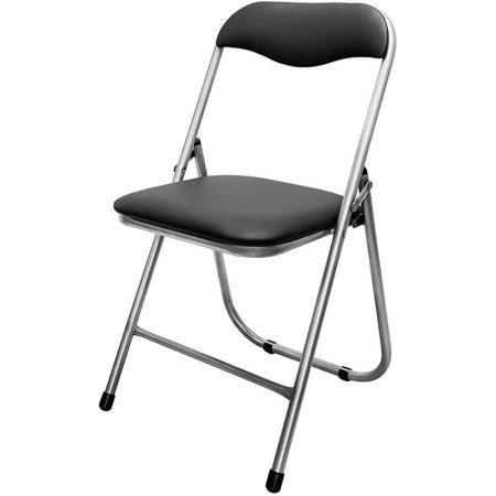 Стул складной РС 04 черный/серебро (искусственная кожа)