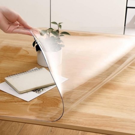 Скатерть жидкое (гибкое) стекло на стол Dekorelle 60х80х0,08 см  прозрачная