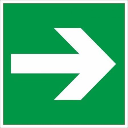 Знак безопасности Направляющая стрелка Е02-01 (200х200х2 мм, пластик, фотолюминесцентный)