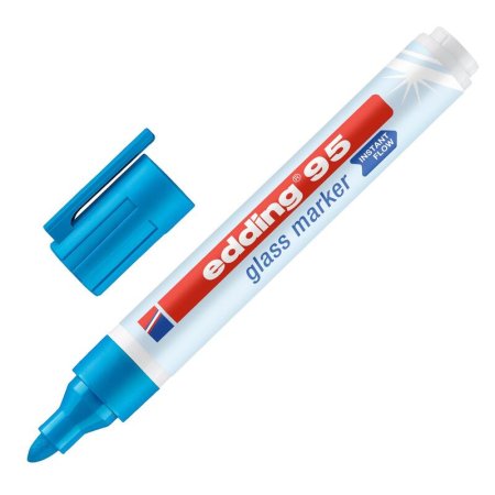 Маркер для стеклянных досок Edding E-95/010 голубой (толщина линии 1.5-3   мм)