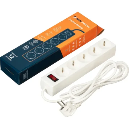 Сетевой фильтр BigTech на 5 розеток 3 метра (STD-510-3-W)