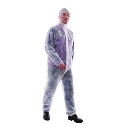 Комбинезон одноразовый с капюшоном Каспер белый 30 г/кв.м. (размер  64-66, 4XL)