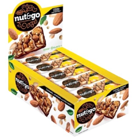 Батончик Nut and Go с миндалем и соленой карамелью (18 батончиков 34 г)