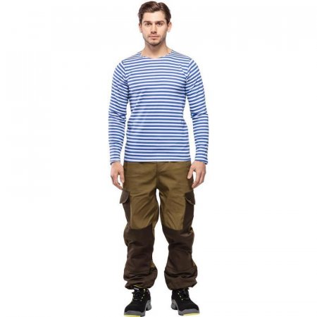 Тельняшка летняя, васильковая полоса (размер 44)