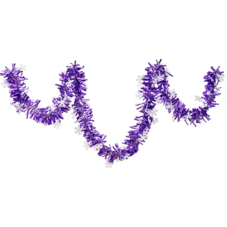 Мишура со снежинками фиолетовая (200x9 см)