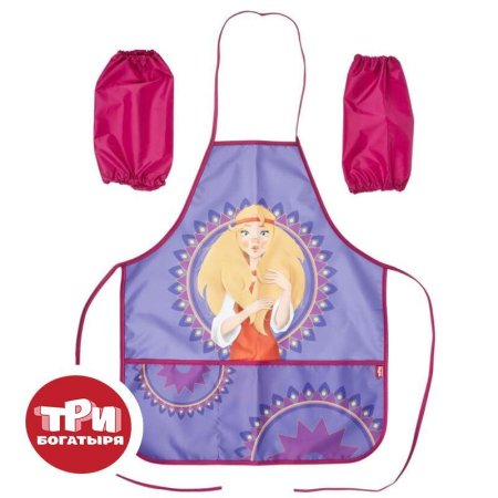 Фартук для труда Комус Три богатыря Аленушка синий с нарукавниками