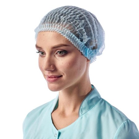 Шапочка-клип одноразовая Шарлотта голубая (100 штук в упаковке)