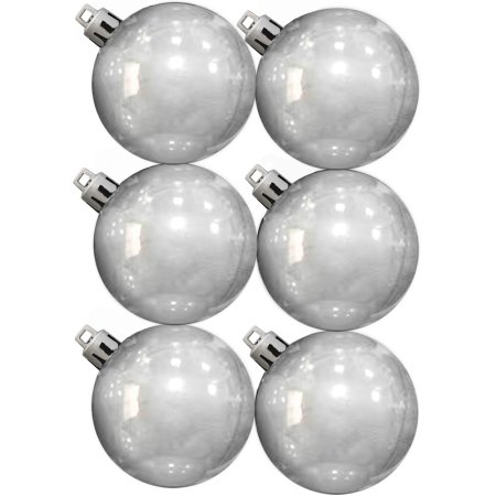 Набор шаров Время Чудес полистирол серебристые (диаметр 6 см, 6 штук в  упаковке)