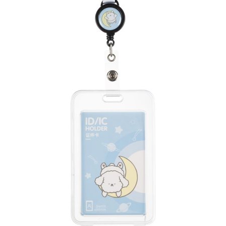 Бейдж Deli вертикальный 54x86 мм с держателем цвет тесьмы синий