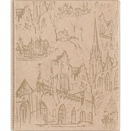 Визитница настольная Комус пластиковая на 256 визиток бежевая