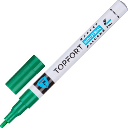 Маркер промышленный TOPFORT Industrial для универсальной маркировки  зеленый 2 мм