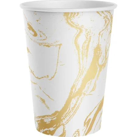 Набор стаканов одноразовых Империя Поздравлений Белый мрамор 250 мл (6  штук в упаковке)