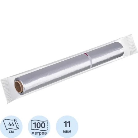 Фольга пищевая алюминиевая Комус 44 cм x 100 м (толщина 11 мкм)