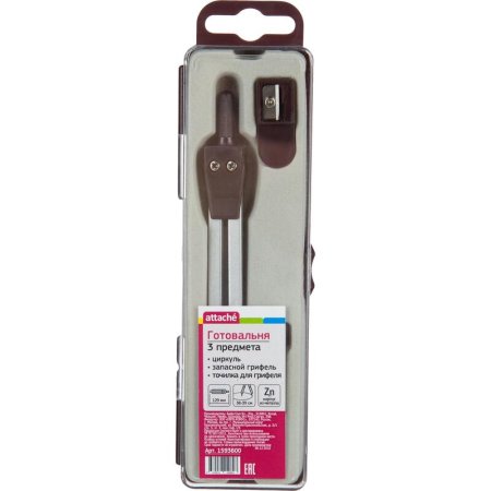 Готовальня Attache BF-A6 3 предмета (в пластиковом пенале с  европодвесом)