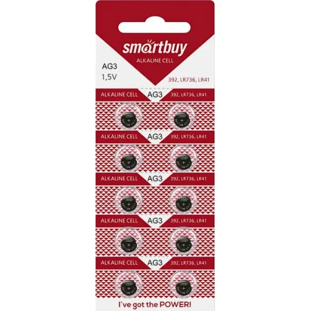 Батарейки Smartbuy таблетка AG3-10B (10 штук в упаковке)