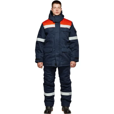 Костюм для защиты от электродуги Энергия КПК зимний синий/оранжевый 91.4  кал/см2 (размер 48-50, рост 170-176)