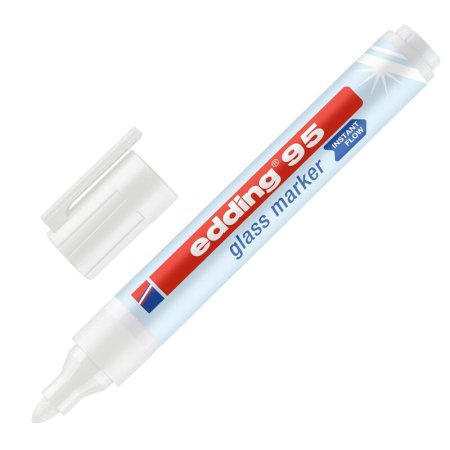 Маркер для стеклянных досок Edding E-95/049 белый (толщина линии 1.5-3  мм)